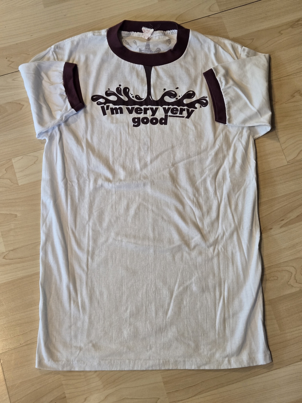 Vintage 80s Hershey's Ringer Tee "I'm very very good" Usa Made Large
